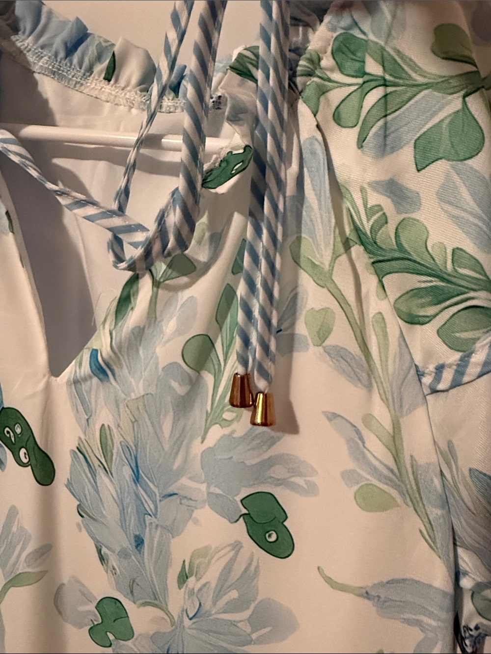 Blue-Green Hydrangea Ruffle Sundress - Picture 2 of 2